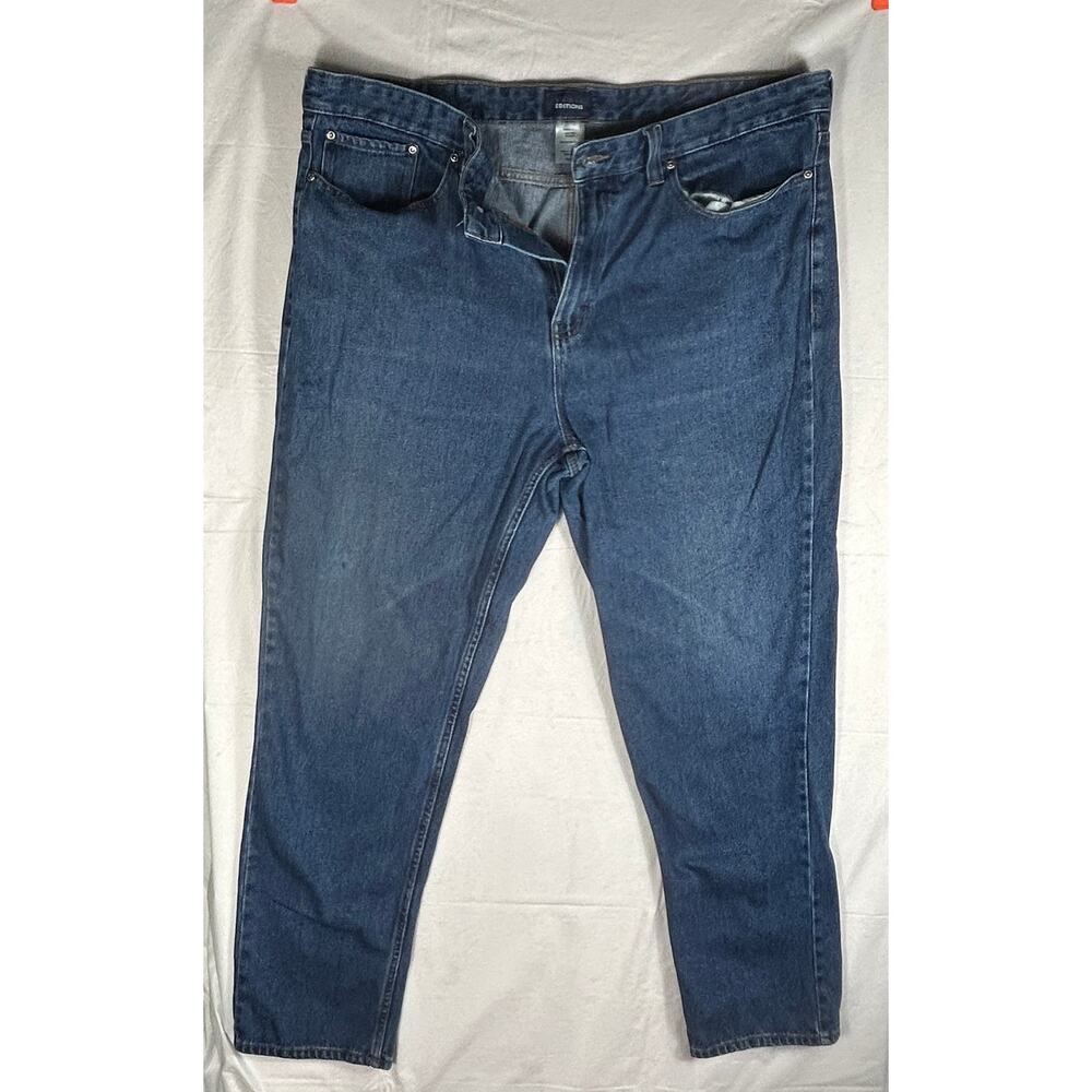 Basic Editions Men's Relaxed Straight Leg Jeans 42x32, Classic Medium Wash Denim